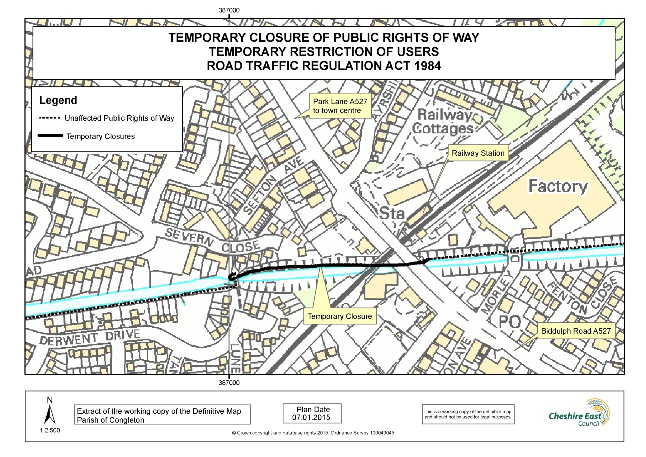 map of canal towpath closure